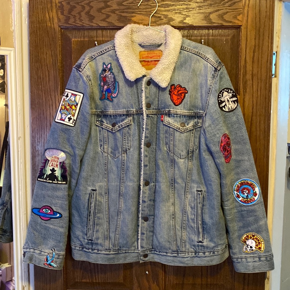 🚨RARE VINTAGE🚨levi’s vintage patchwork trucker jacket